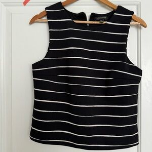 Black and white striped vest top